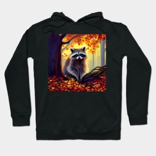 Woodland Autumn Raccoon Hoodie